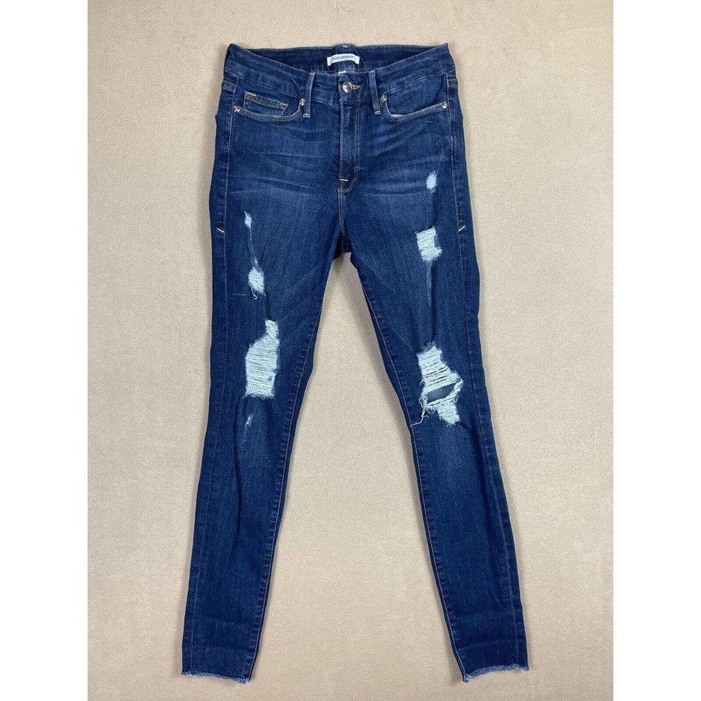 Good American Good Legs Skinny Jeans Womens 4 Distressed Stretch Slim Fit